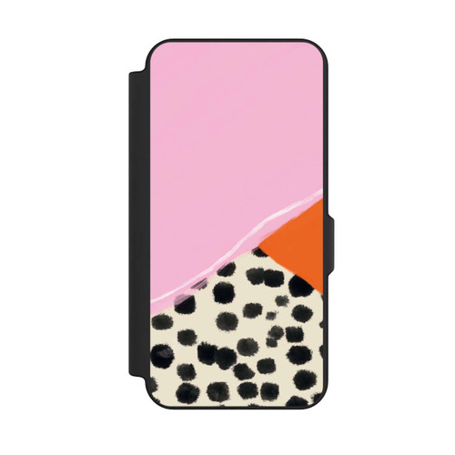 Samsung Galaxy S25 FE NIVOflip Pink and Orange Modern Art with Dots