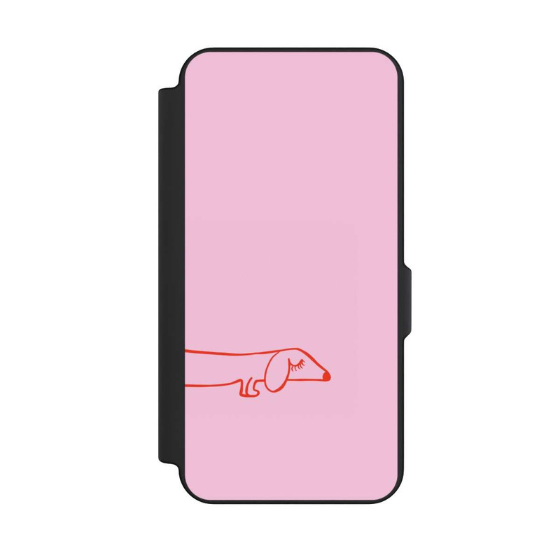 Galaxy S25 FE NIVOflip Dachshund Illustration Pink