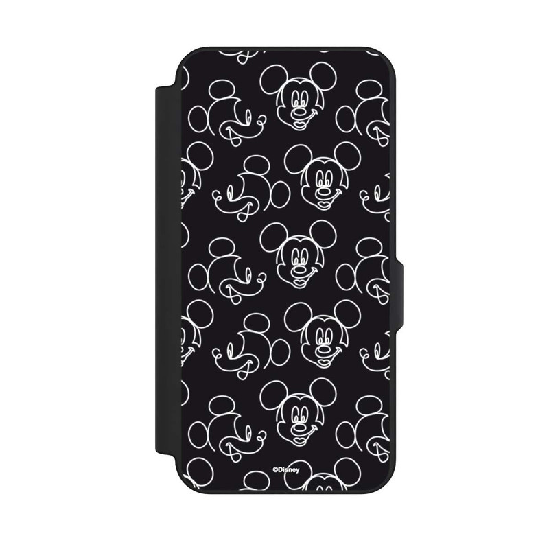Galaxy S25 FE NIVOflip Disney Mickey Faces Black Line Art Pattern