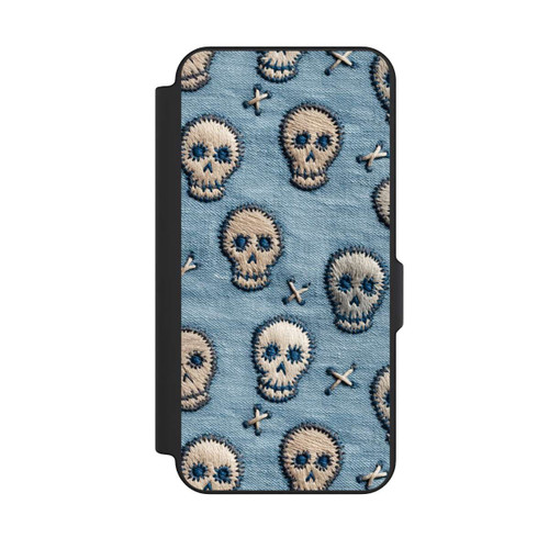 Samsung Galaxy S25 FE NIVOflip Skulls on Jeans Pattern
