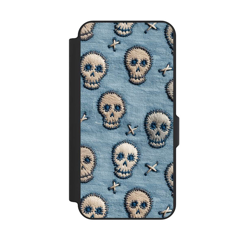 Galaxy S25 FE NIVOflip Skulls on Jeans Pattern
