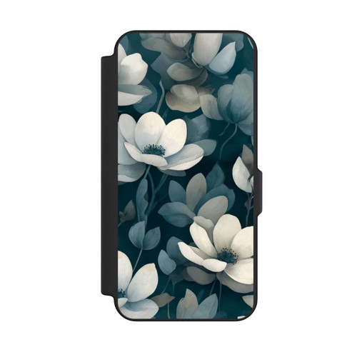 Samsung Galaxy S25 FE NIVOflip Petrolfarbene Negativblumen mit KI