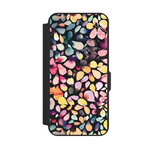 Samsung Galaxy S25 FE NIVOflip Watercolor Leaves Black