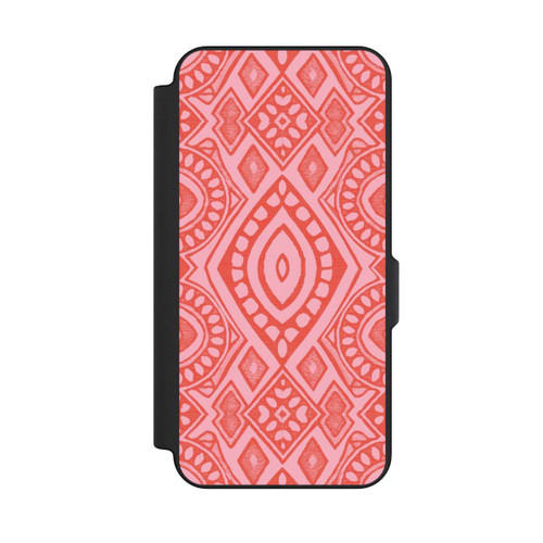 Samsung Galaxy S25 FE NIVOflip Boho Geometric Intricate Tribal Design in Shades of Pink