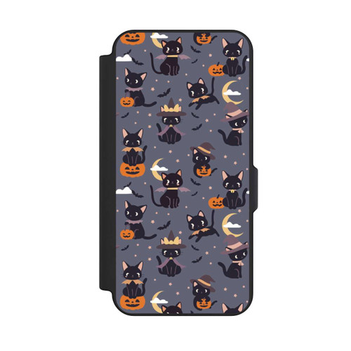 Samsung Galaxy S25 FE NIVOflip Cute Halloween Witch Cats and Pumpkins