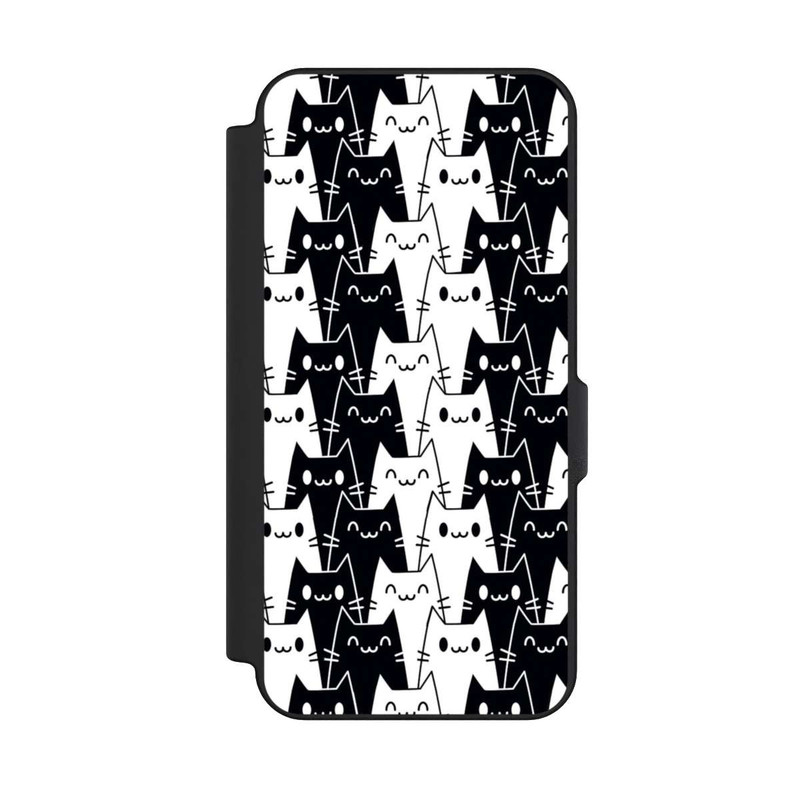 Galaxy S25 FE NIVOflip Papier Peint Chat Noir Blanc