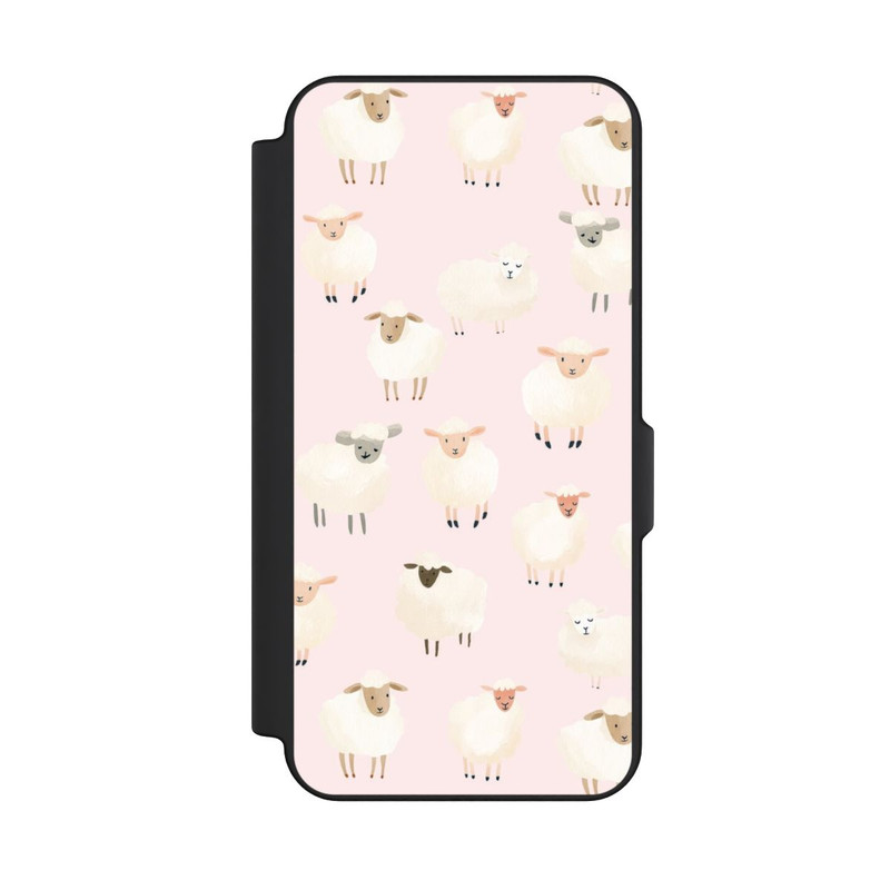 Galaxy S25 FE NIVOflip Sheep Pattern Light Pink with AI