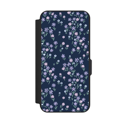 Samsung Galaxy S25 FE NIVOflip Thème Floral Bleu Foncé