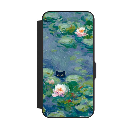 Samsung Galaxy S25 FE NIVOflip Katze im Teich Monet Gemälde Impressionismus