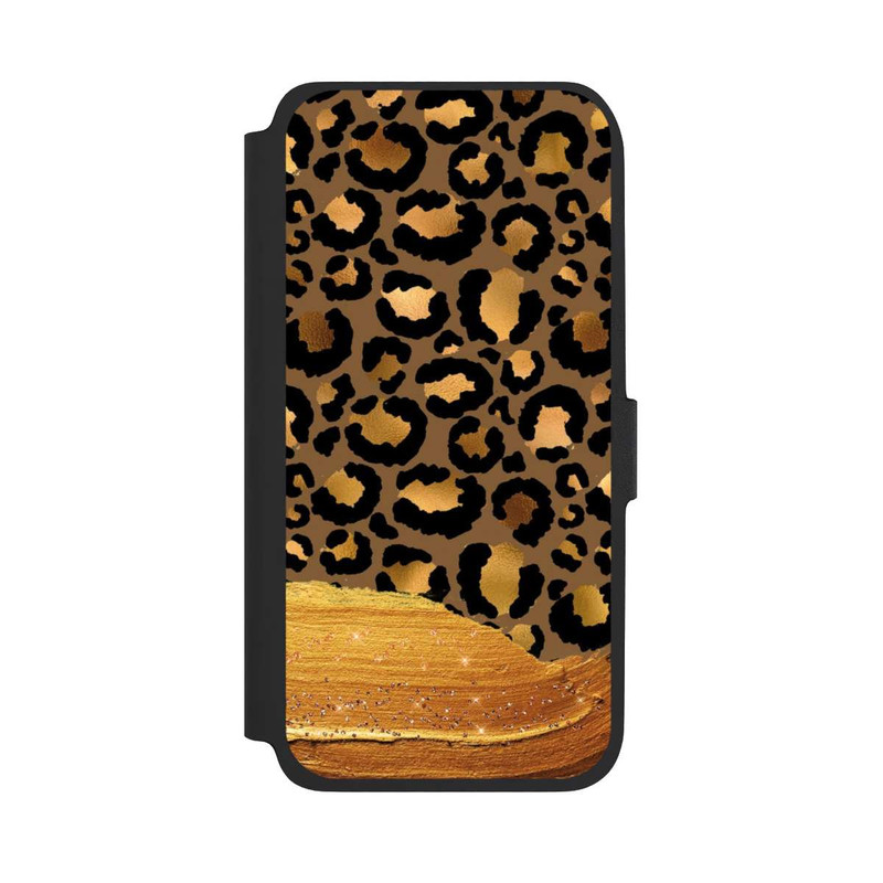 Galaxy A17 5G NIVOflip Dunkelgoldener Leoparden Glitzerlook