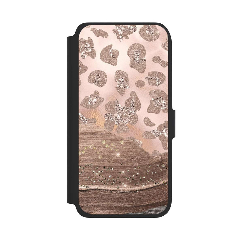 Galaxy A17 5G NIVOflip Silberner Leoparden Glitzerlook