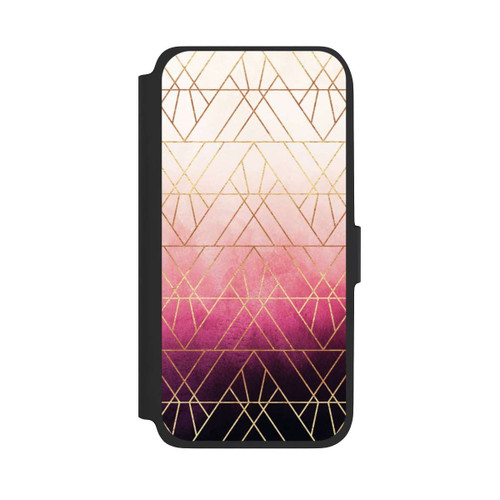 Samsung Galaxy A17 5G NIVOflip Pink Ombre Dreiecke Golddruck