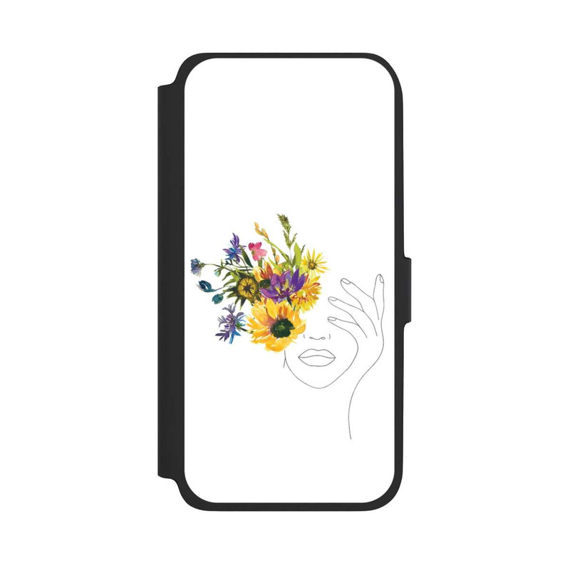 Galaxy A17 5G NIVOflip Line Art Frau Sonnenblumen