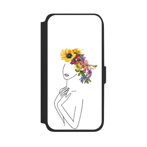 Samsung Galaxy A17 5G NIVOflip Line Art Frau mit Blumenkrone