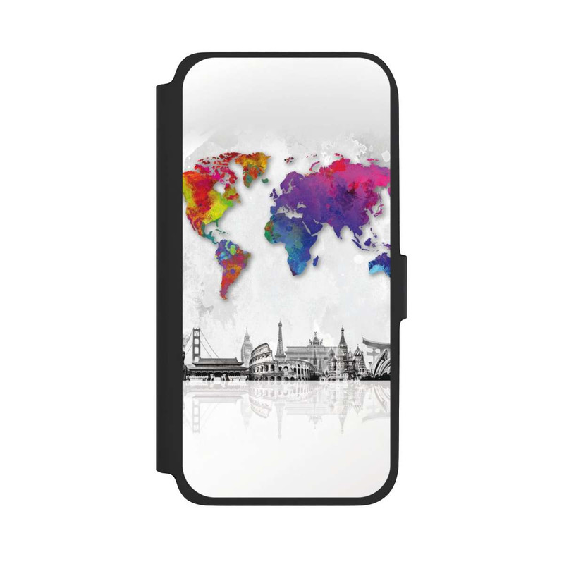 Galaxy A17 5G NIVOflip Weltkarte mit Skyline