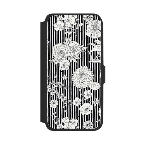 Samsung Galaxy A17 5G NIVOflip Blumen und Streifen Schwarz und Weiß