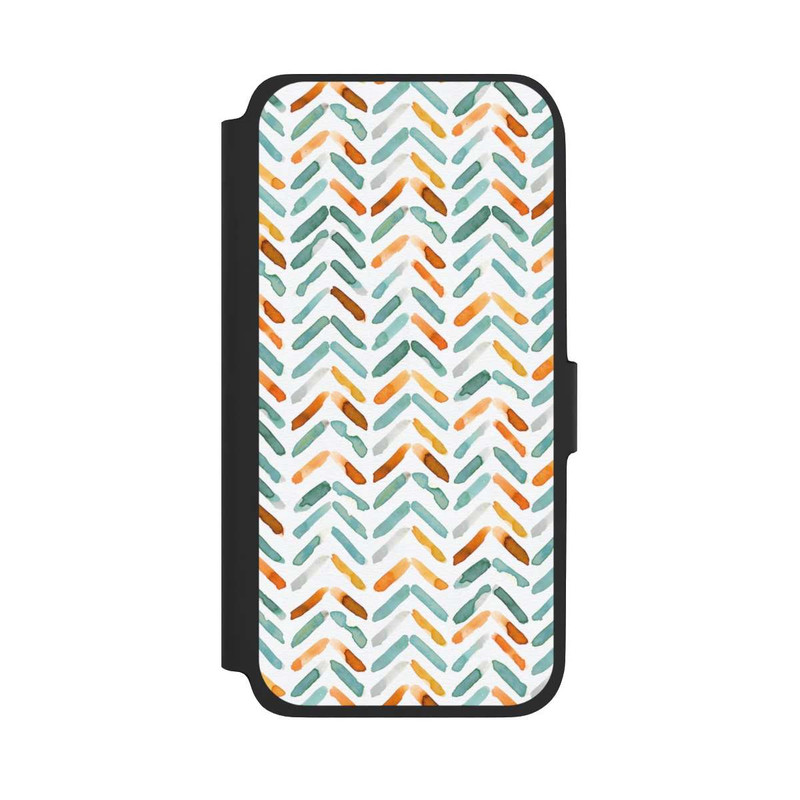Galaxy A17 5G NIVOflip Elegantes Herbstchevron Blau Orange