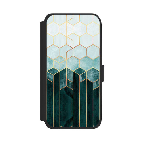 Samsung Galaxy A17 5G NIVOflip Blaugrüne Sechsecke