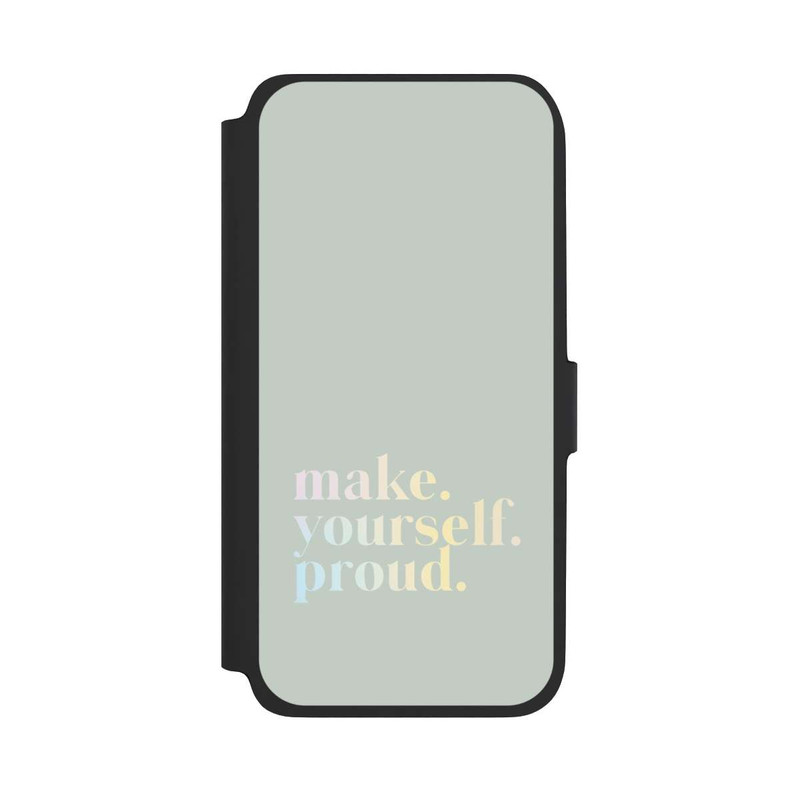 Galaxy A17 5G NIVOflip Make Yourself Proud Zitat-Minze und Farbverlauf