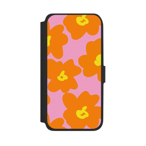 Samsung Galaxy A17 5G NIVOflip Retro Blumenmuster Pink und Orange