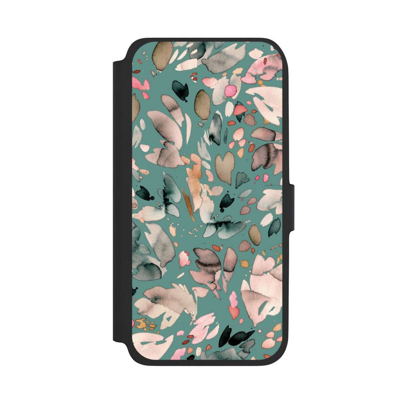 Galaxy A17 5G NIVOflip Abstrakte Blumenblätter grün