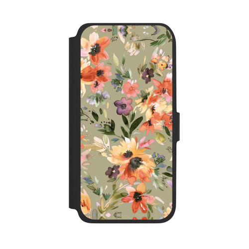 Samsung Galaxy A17 5G NIVOflip Malerische tropische Blumen Salbeigrün
