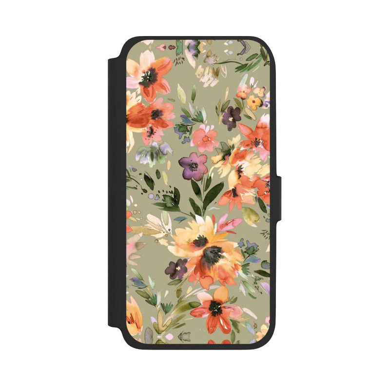 Galaxy A17 5G NIVOflip Malerische tropische Blumen Salbeigrün