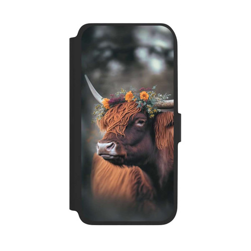 Samsung Galaxy A17 5G NIVOflip Vache des Highlands avec des fleurs avec IA