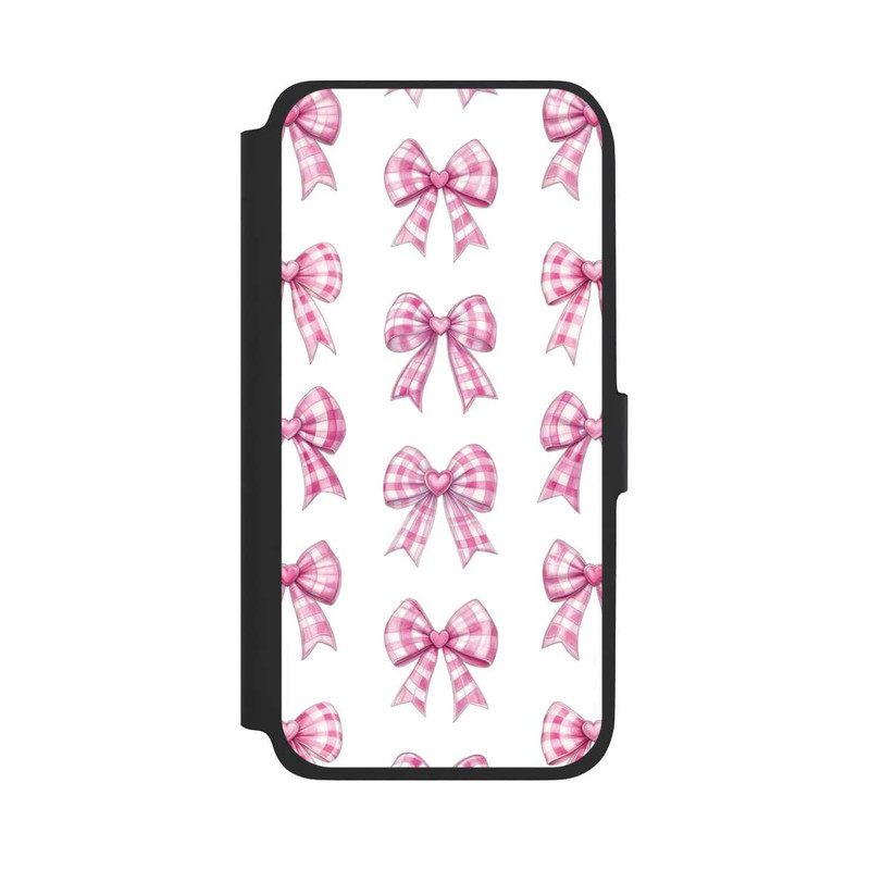 Galaxy A17 5G NIVOflip Pink Gingham Hearts and Bows