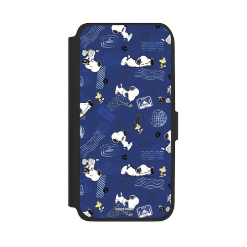 Samsung Galaxy A17 5G NIVOflip Peanuts Travel Stamps Pattern Blue