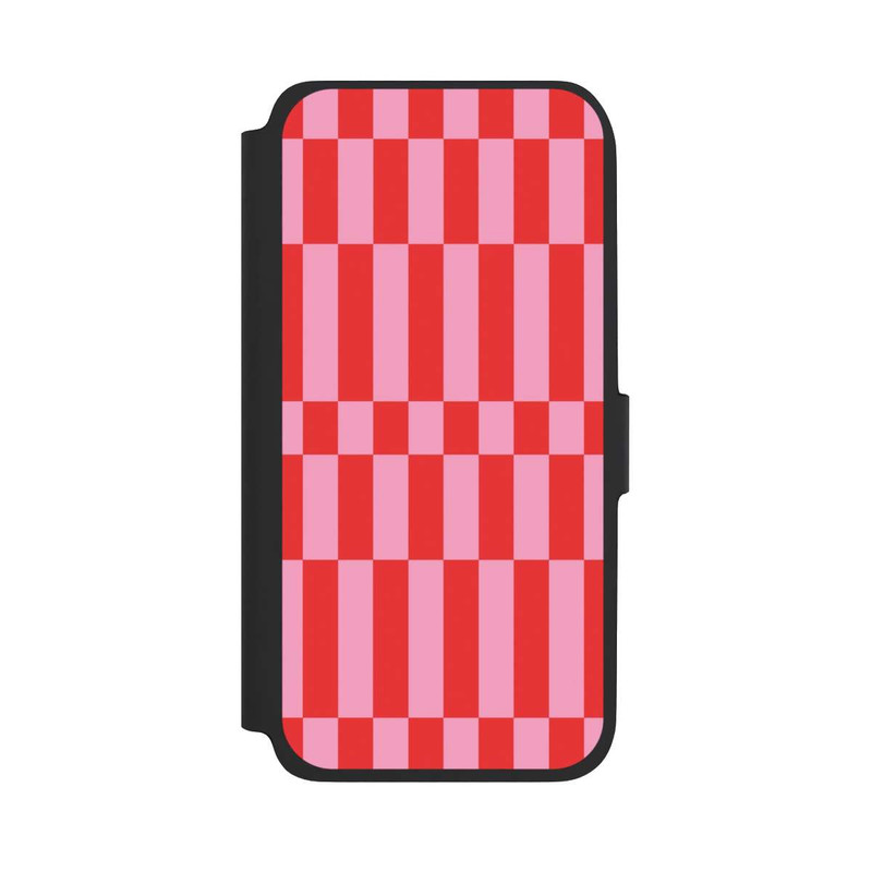 Galaxy A17 5G NIVOflip Checked Abstract Bold Coral Red and Pink Color Block
