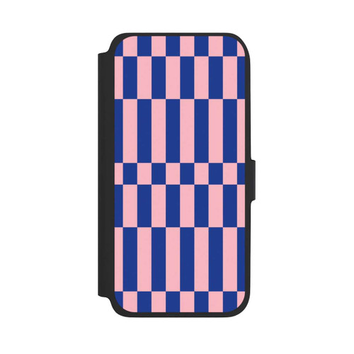 Samsung Galaxy A17 5G NIVOflip Checked Abstract Bold Electric Blue and Pink Color Block