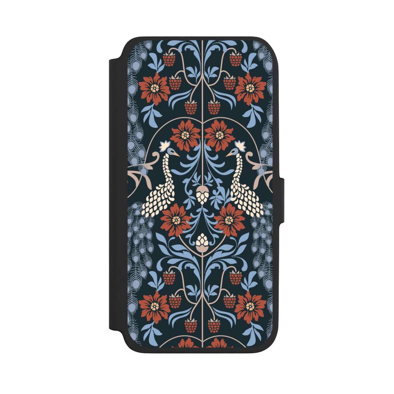 Galaxy A17 5G NIVOflip Vintage Peacock Garden Arts and Crafts Floral Dark