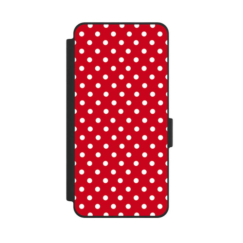 Samsung Galaxy S26 NIVOflip Polka Dots Dunkelrot und Weiß