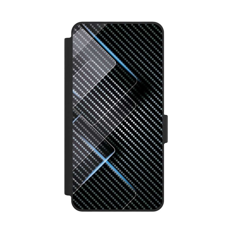 Galaxy S26 NIVOflip Blaue Linien auf Karbon