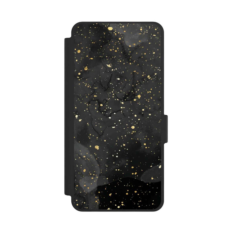 Galaxy S26 NIVOflip Glitzernder Marmor-Schwarz-Gold-Look