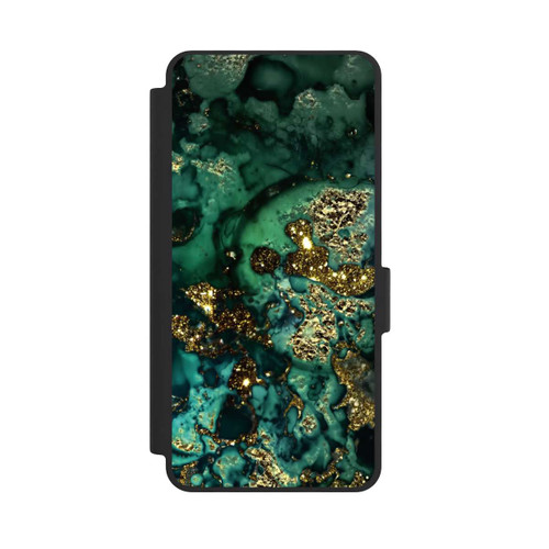 Samsung Galaxy S26 NIVOflip Cyan Glitter Marble Look