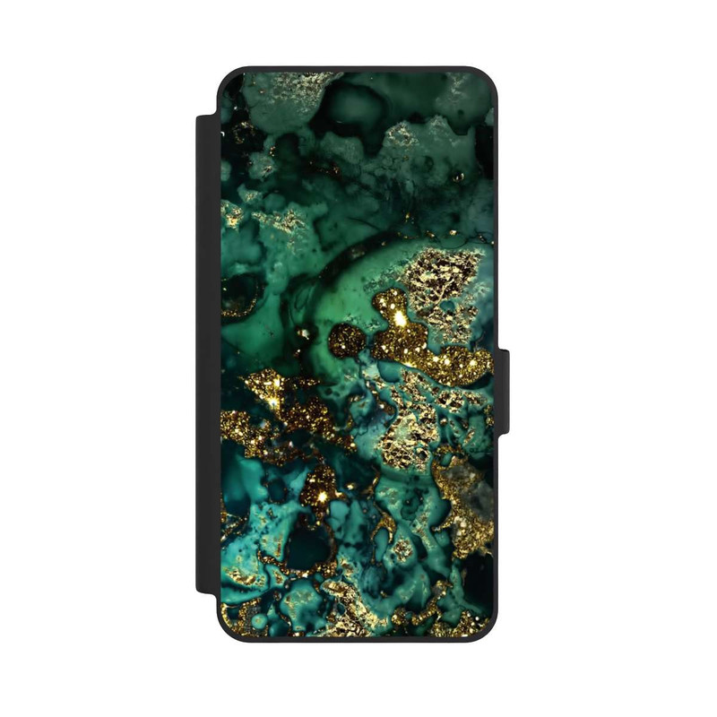 Galaxy S26 NIVOflip Cyan Glitter Marble Look