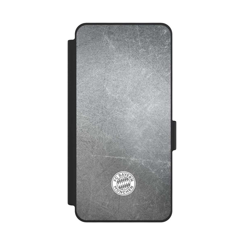 Galaxy S26 NIVOflip Klassisches FCB Logo Klein - Weiß auf Metalllook