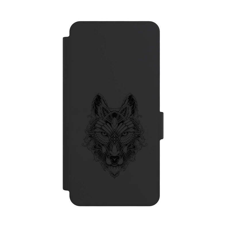 Galaxy S26 NIVOflip Wolf Mandala ohne Hintergrund