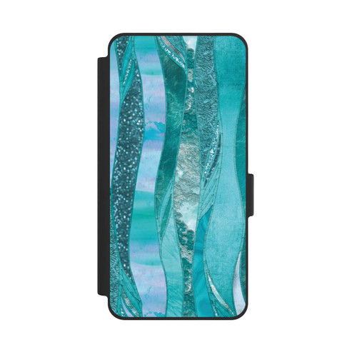 Samsung Galaxy S26 NIVOflip glamouröser Glitzerlook blau