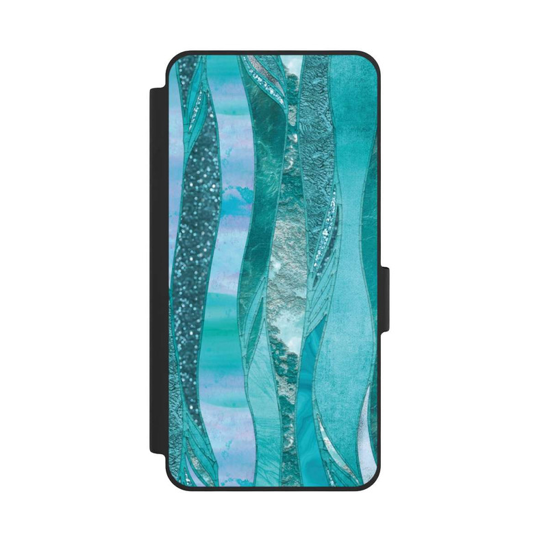Galaxy S26 NIVOflip glamouröser Glitzerlook blau