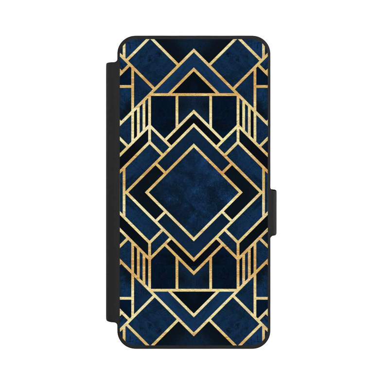 Galaxy S26 NIVOflip Kunst Deko Blau Golddruck