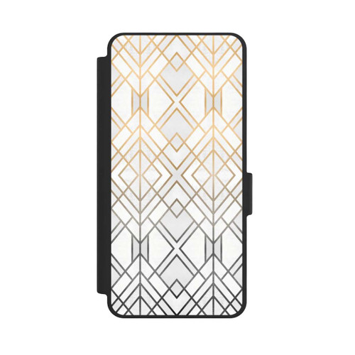Samsung Galaxy S26 NIVOflip Gold und Grauer Geo Golddruck