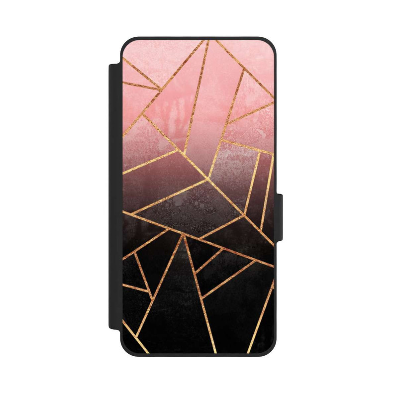 Galaxy S26 NIVOflip Pinker und Schwarzer Stein Gold Druck