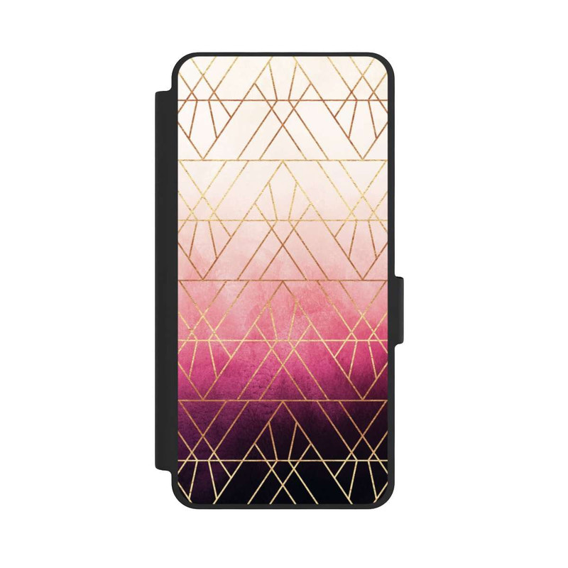 Galaxy S26 NIVOflip Pink Ombre Dreiecke Golddruck