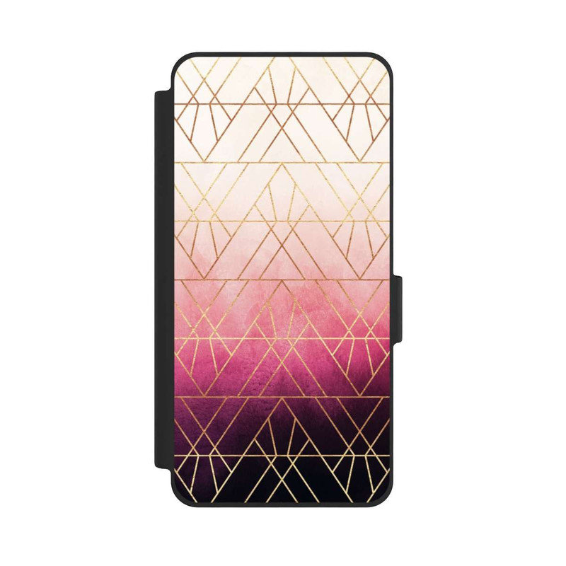Galaxy S26 NIVOflip Pink Ombre Dreiecke Golddruck