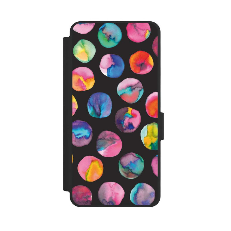 Galaxy S26 NIVOflip Marbres d'encre colorés points noirs