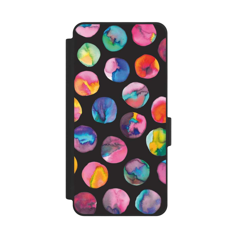 Galaxy S26 NIVOflip Marbres d'encre colorés points noirs