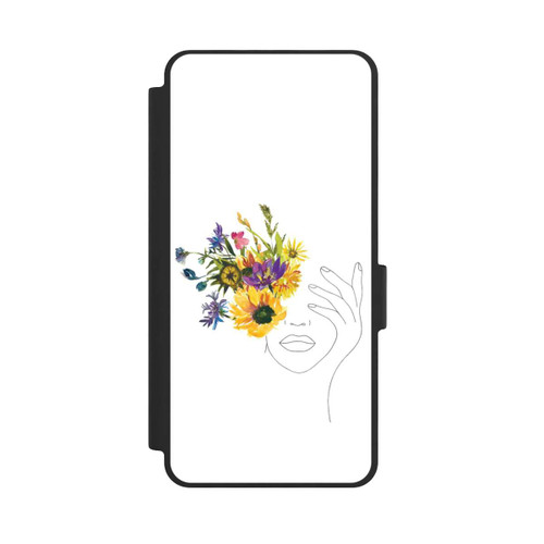 Samsung Galaxy S26 NIVOflip Line Art Woman sunflowers